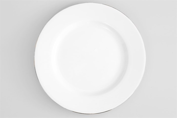 Dĩa cạn sứ viền vàng 12K 22 cm Minh Châu MC-D09 Màu Trắng