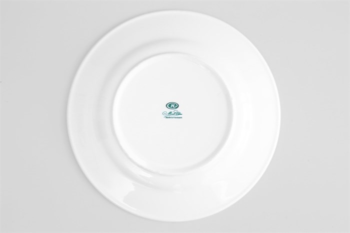 Dĩa cạn sứ viền vàng 12K 22 cm Minh Châu MC-D09 Màu Trắng