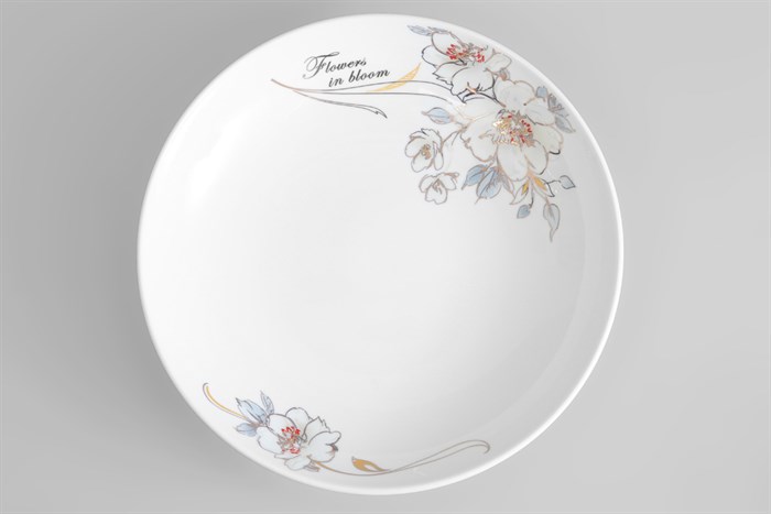 Dĩa sâu sứ 22.5 cm Minh Châu MC-DHS09 Màu Trắng