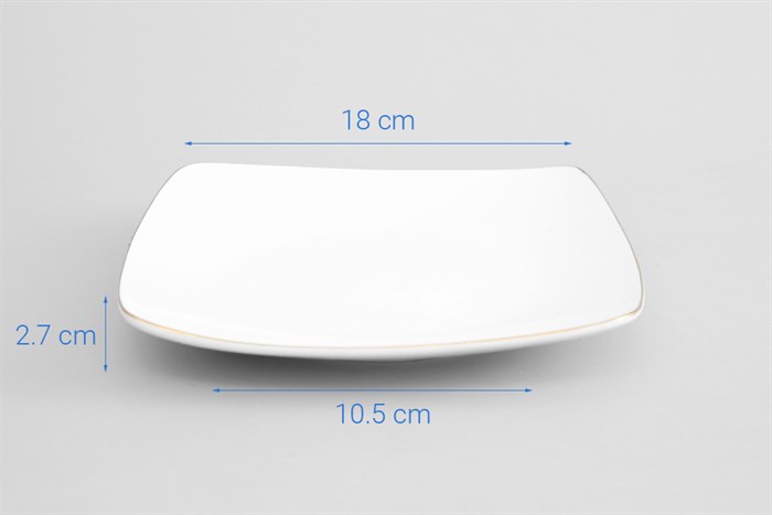 Dĩa sâu sứ viền vàng 12K 18 cm Minh Châu MC-DVC18 Màu Trắng
