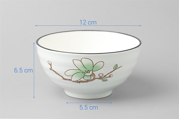 Chén cơm sứ 12 cm BHX SJP-101 Màu Trắng