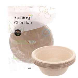 Bộ 10 Chén Bã Mía Dùng 1 Lần 13.5 Cm Spriing