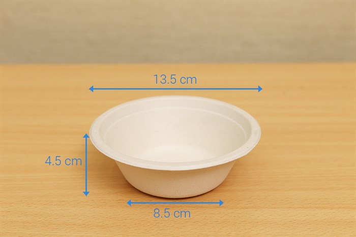 Bộ 10 chén bã mía dùng 1 lần 13.5 cm Spriing Màu Nâu nhạt