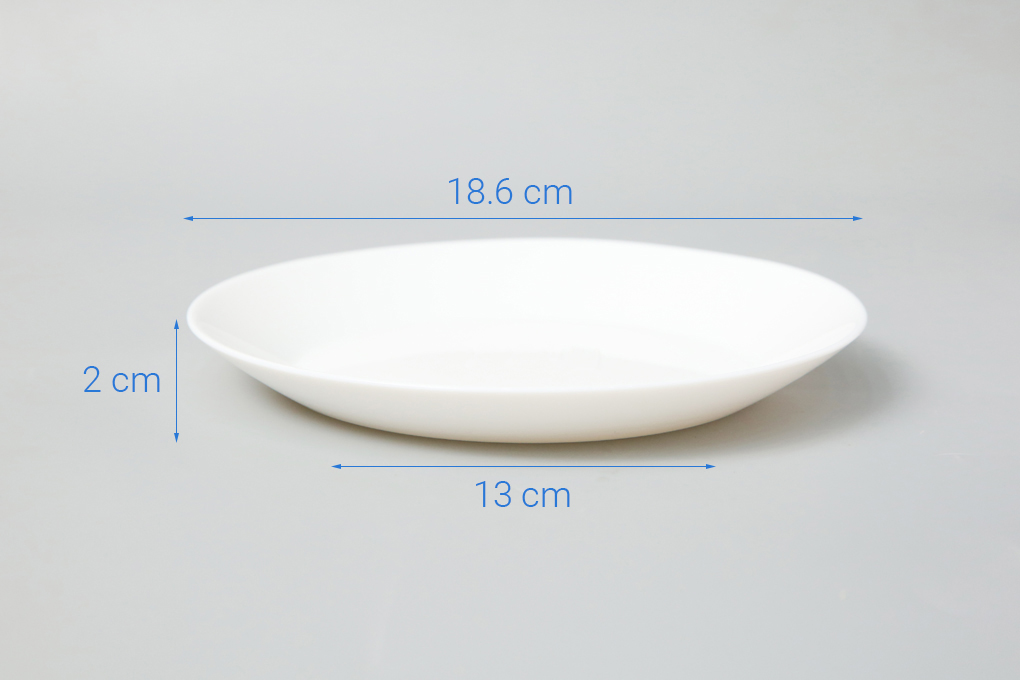 Dĩa cạn thủy tinh trắng 18.6 cm BHX NP75T