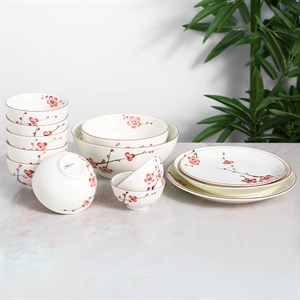 Bộ tô chén dĩa 13 cái UNC UDS132 hoa đào