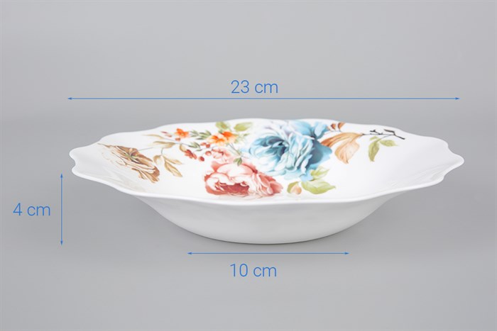 Dĩa sâu thủy tinh trắng 23 cm Delites HBSP90T Màu Trắng