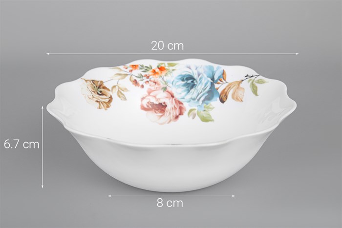 Tô canh thủy tinh trắng 20 cm Delites HBW80T Màu Trắng