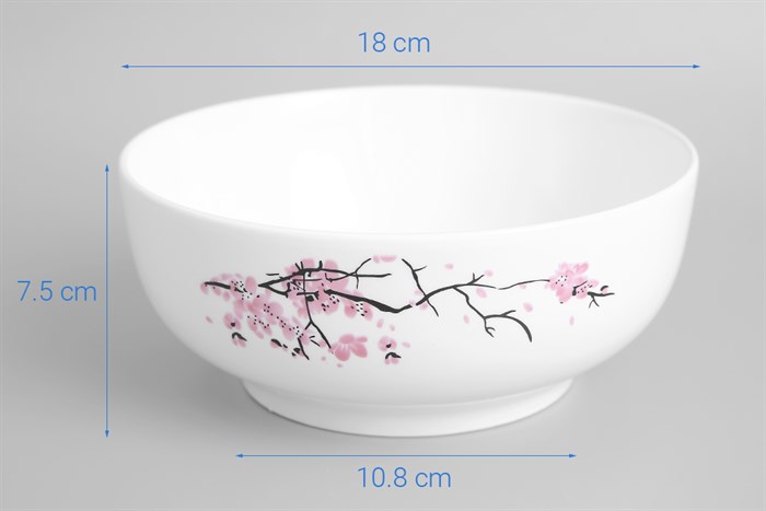 Tô canh sứ 18 cm Delites SJP-601 Màu Trắng