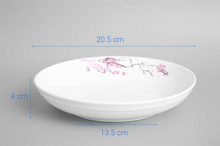 Dĩa sâu gốm sứ 20.5 cm Delites SJP-602 Màu Trắng