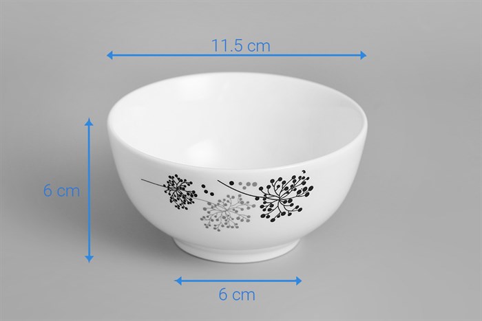 Chén cơm sứ 11.5 cm Delites SJP-701 Màu Trắng