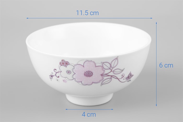 Chén cơm sứ 11.5 cm Minh Châu MC-C06-H20 Màu Trắng
