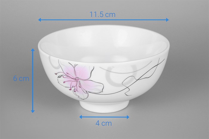 Chén cơm sứ 11.5 cm Minh Châu MC-C06-H21 Màu Trắng