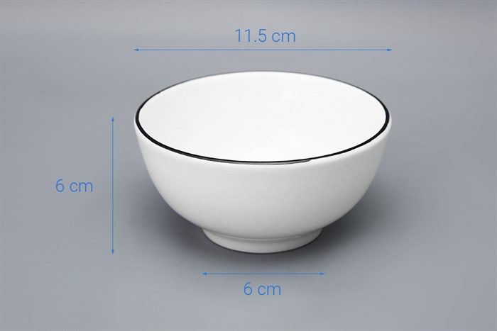 Chén cơm sứ 11.5 cm Delites SJP-1701 Màu Trắng