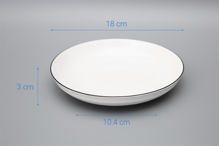 Dĩa sâu gốm sứ 18 cm Delites SJP-1702 Màu Trắng