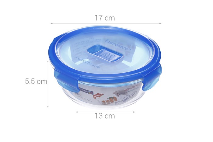 Hộp đựng thực phẩm thủy tinh 670 ml Luminarc Pure Màu Trắng