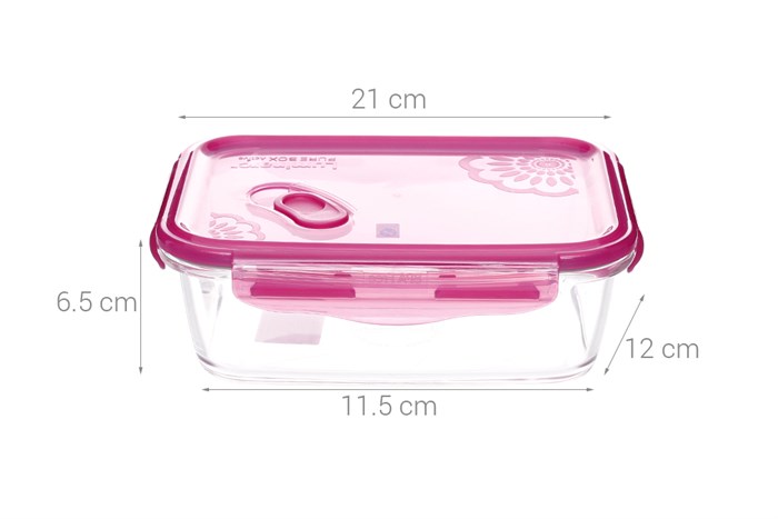 Hộp đựng thực phẩm thủy tinh 1.22 lít Luminarc Pure Dahlia Màu Hồng