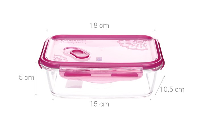 Hộp đựng thực phẩm thủy tinh 820 ml Luminarc Pure Dahlia Màu Trắng