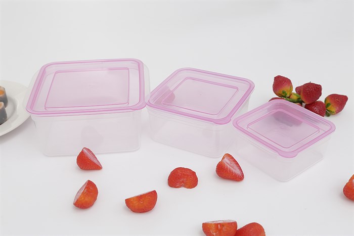 Bộ 3 hộp đựng thực phẩm nhựa Thái Lan 300 - 650 ml - 1.1 lít JCJ-H03-01 Màu Trắng