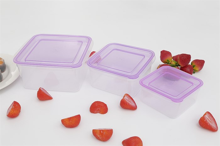 Bộ 3 hộp đựng thực phẩm nhựa Thái Lan 300 - 650 ml - 1.1 lít JCJ-H03-01 Màu Trắng