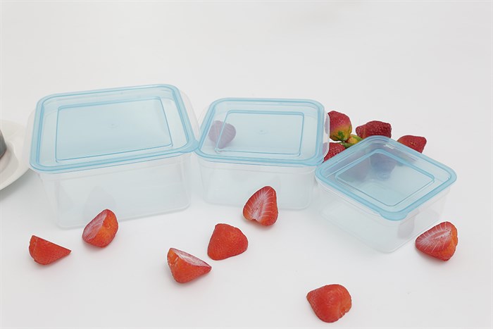 Bộ 3 hộp đựng thực phẩm nhựa Thái Lan 300 - 650 ml - 1.1 lít JCJ-H03-01 Màu Trắng