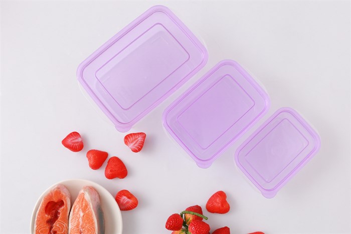 Bộ 3 hộp đựng thực phẩm nhựa Thái Lan 300 ml - 650 ml - 1.05 lít JCJ HN002-3 Màu Trắng