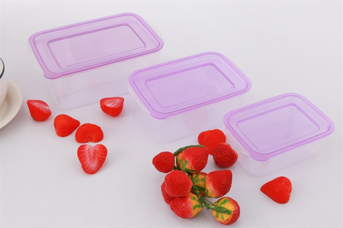 Bộ 3 hộp đựng thực phẩm nhựa Thái Lan 300 ml - 650 ml - 1.05 lít JCJ HN002-3 Màu Trắng