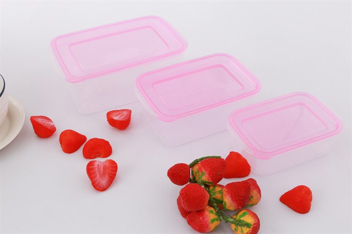 Bộ 3 hộp đựng thực phẩm nhựa Thái Lan 300 ml - 650 ml - 1.05 lít JCJ HN002-3 Màu Trắng