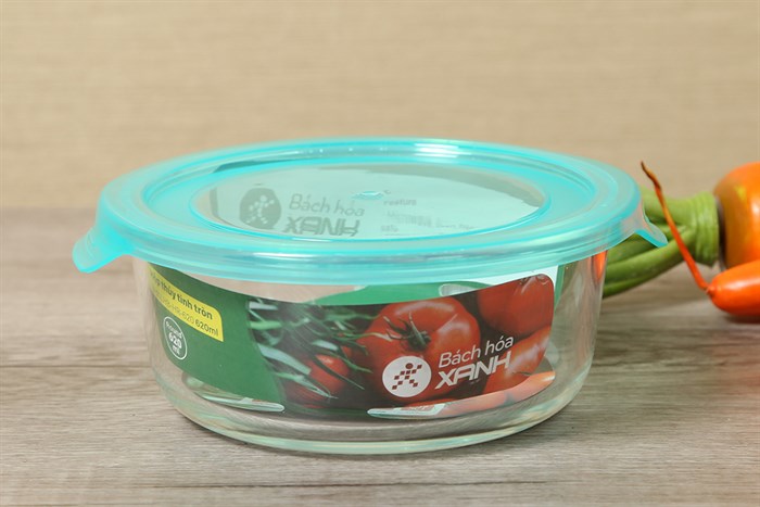 Hộp đựng thực phẩm thủy tinh 620 ml BHX LHB-HR-620 Màu Trắng