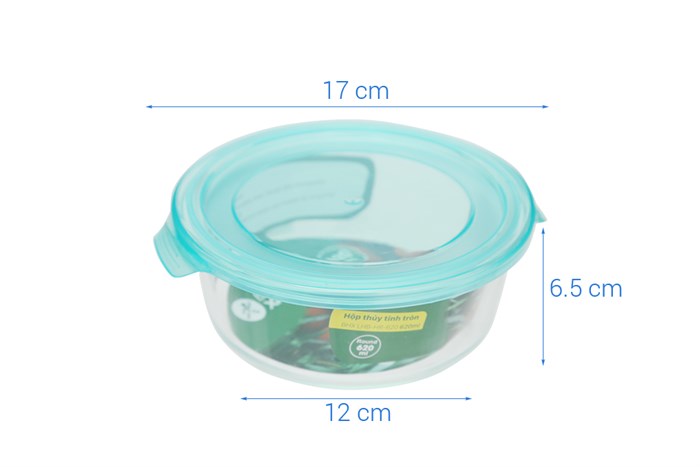 Hộp đựng thực phẩm thủy tinh 620 ml BHX LHB-HR-620 Màu Trắng