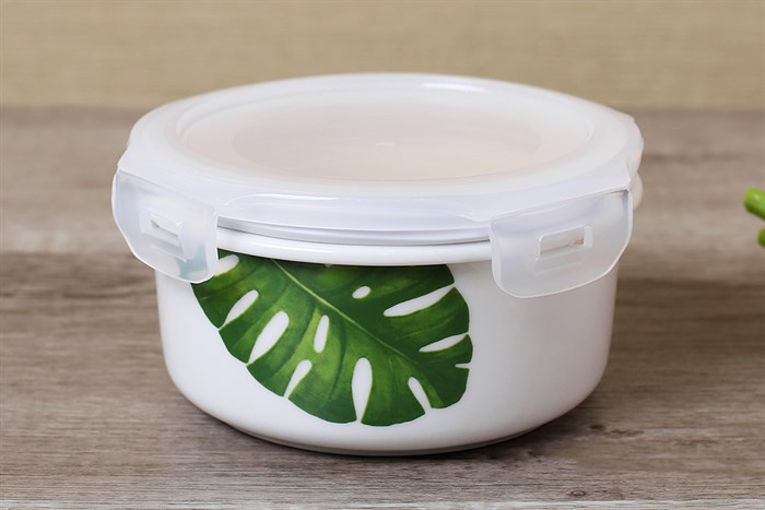 Hộp đựng cơm sứ có nắp 400 ml Donghwa BH007 Màu Xanh lá