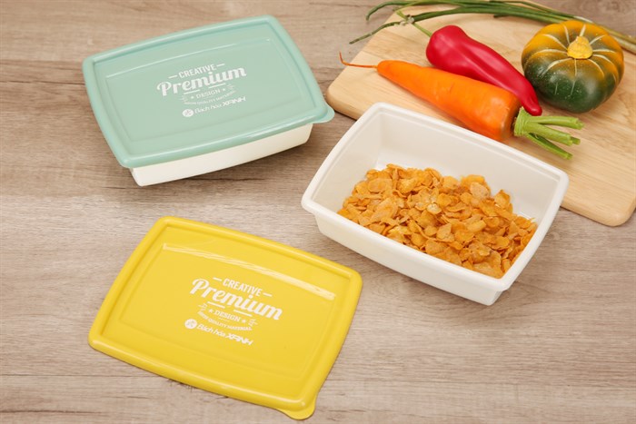 Bộ 2 hộp đựng thực phẩm nhựa Thái Lan 1 lít BHX PL-PN3433AX2-P1 Màu Trắng