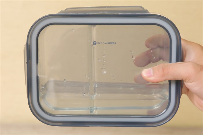 Hộp đựng cơm 2 ngăn thuỷ tinh 1 lít BHX DL-GPK14-2 Màu Trắng