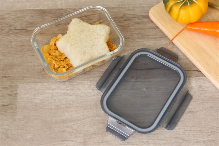 Hộp đựng thực phẩm thủy tinh 630 ml BHX DL-GPK11-600 Màu Xám đậm