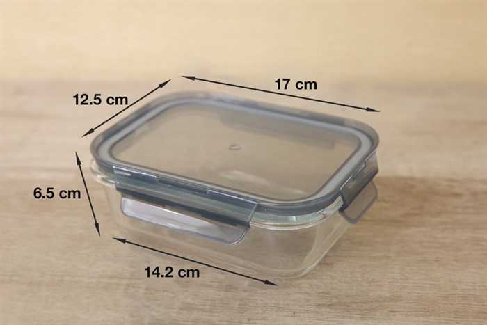 Hộp đựng thực phẩm thủy tinh 630 ml BHX DL-GPK11-600 Màu Xám đậm