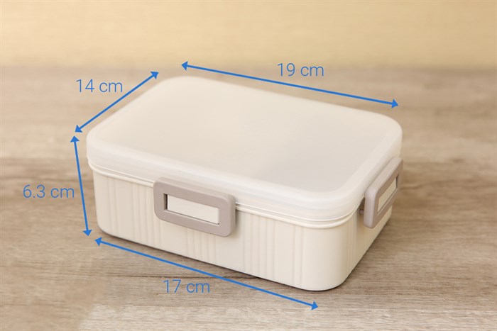 Hộp đựng cơm 2 ngăn nhựa 970 ml BHX JCJ-1233 Màu Trắng