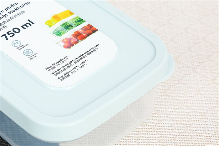 Hộp đựng thực phẩm nhựa 750 ml Hokkaido Inochi HIN.HOCN.0750ZZ1 Màu Xanh lá nhạt