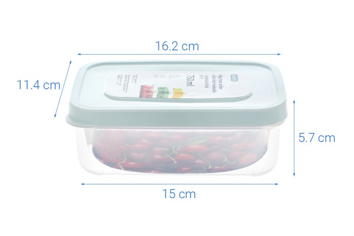 Hộp đựng thực phẩm nhựa 750 ml Hokkaido Inochi HIN.HOCN.0750ZZ1 Màu Xanh lá nhạt