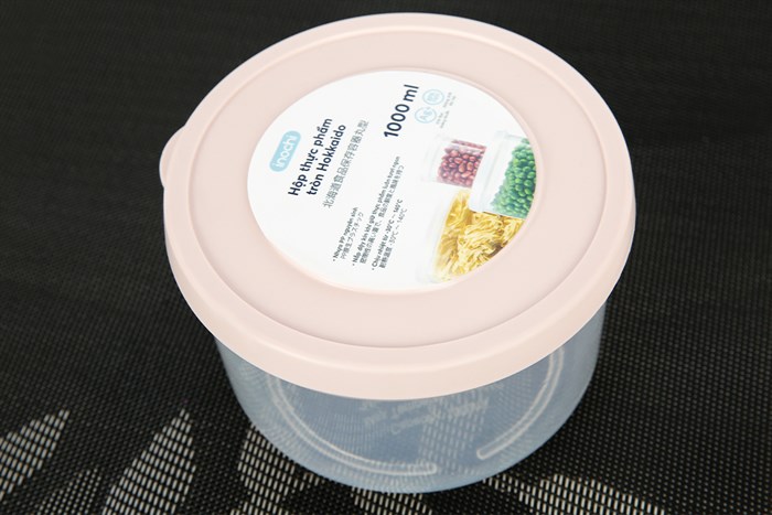 Hộp đựng thực phẩm nhựa 1000 ml Hokkaido Inochi HIN.HOTR.1000ZZ1 Màu Hồng