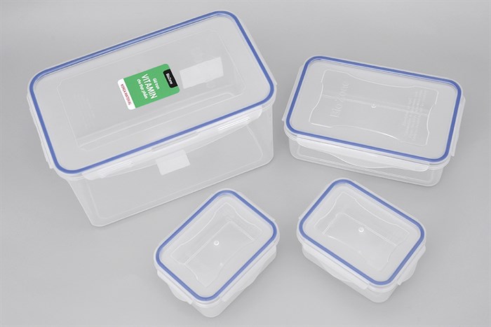Bộ 4 hộp đựng thực phẩm nhựa Biozone SH KB-CO4PO4 Màu Trắng