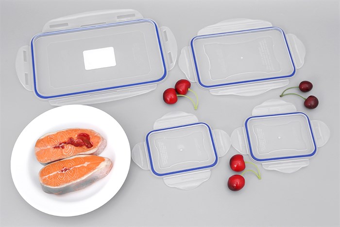 Bộ 4 hộp đựng thực phẩm nhựa Biozone SH KB-CO4PO4 Màu Trắng