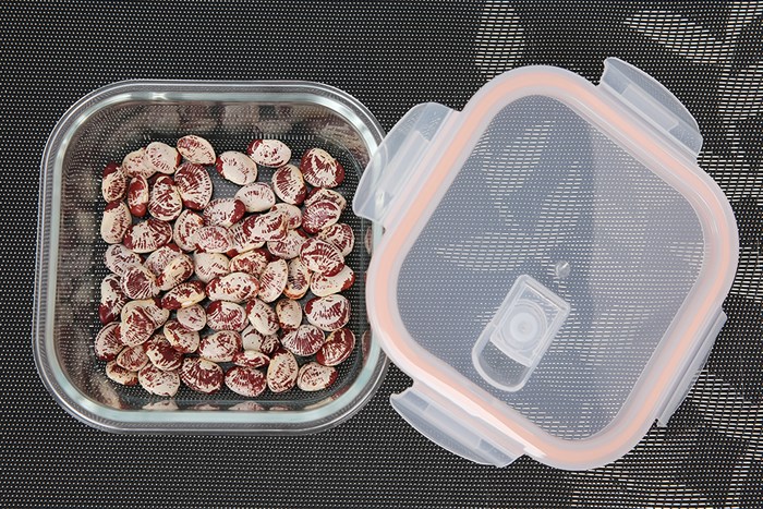 Hộp đựng thực phẩm thủy tinh 800 ml Hommy PF800SQ Màu Cam