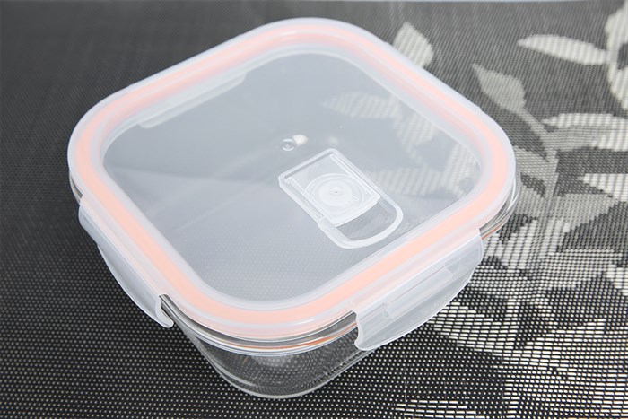 Hộp đựng thực phẩm thủy tinh 800 ml Hommy PF800SQ Màu Cam