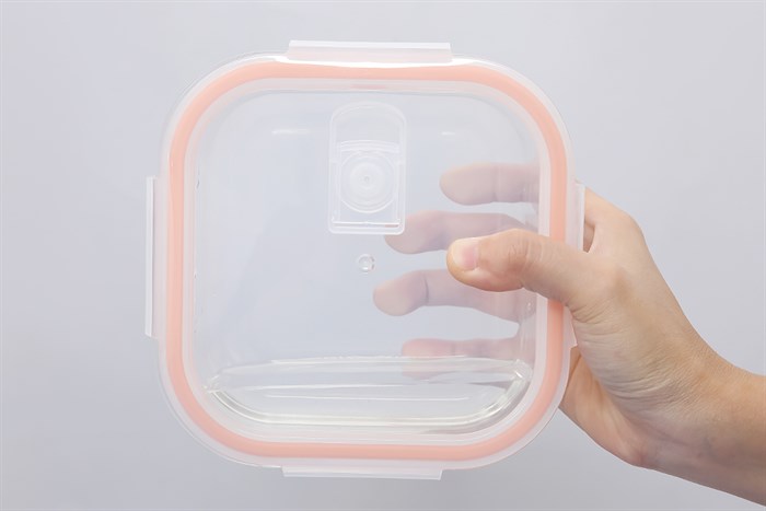 Hộp đựng thực phẩm thủy tinh 800 ml Hommy PF800SQ Màu Cam