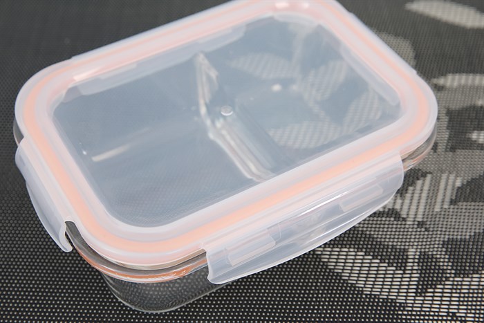 Hộp đựng thực phẩm thủy tinh hai ngăn 570 ml Hommy HSG640RC Màu Cam