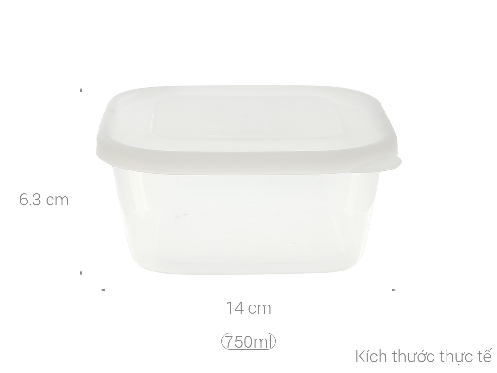 Bộ 2 hộp nhựa trong Konbini 750ml 7