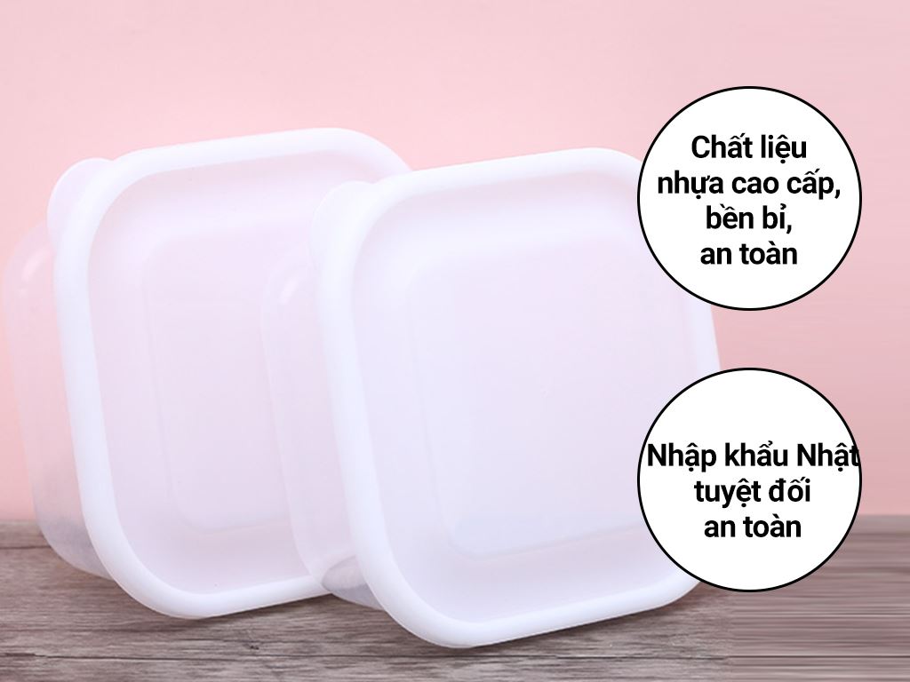 Bộ 2 hộp nhựa trong Konbini 750ml 2