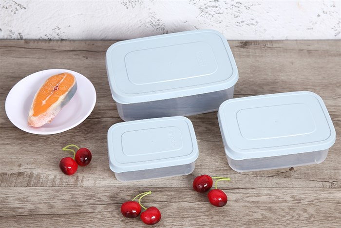 Bộ 3 hộp đựng thực phẩm nhựa 2000 ml Inochi Hokkaido Màu Xanh Dương