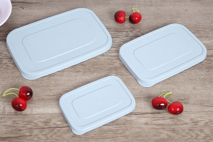 Bộ 3 hộp đựng thực phẩm nhựa 2000 ml Inochi Hokkaido Màu Xanh Dương