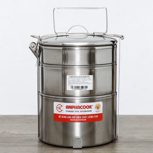 Camen inox 3 ngăn cao Anpha Cook 14cm