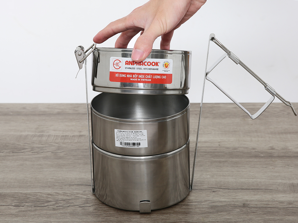 Camen inox 4 ngăn cao Anpha Cook 14cm 7